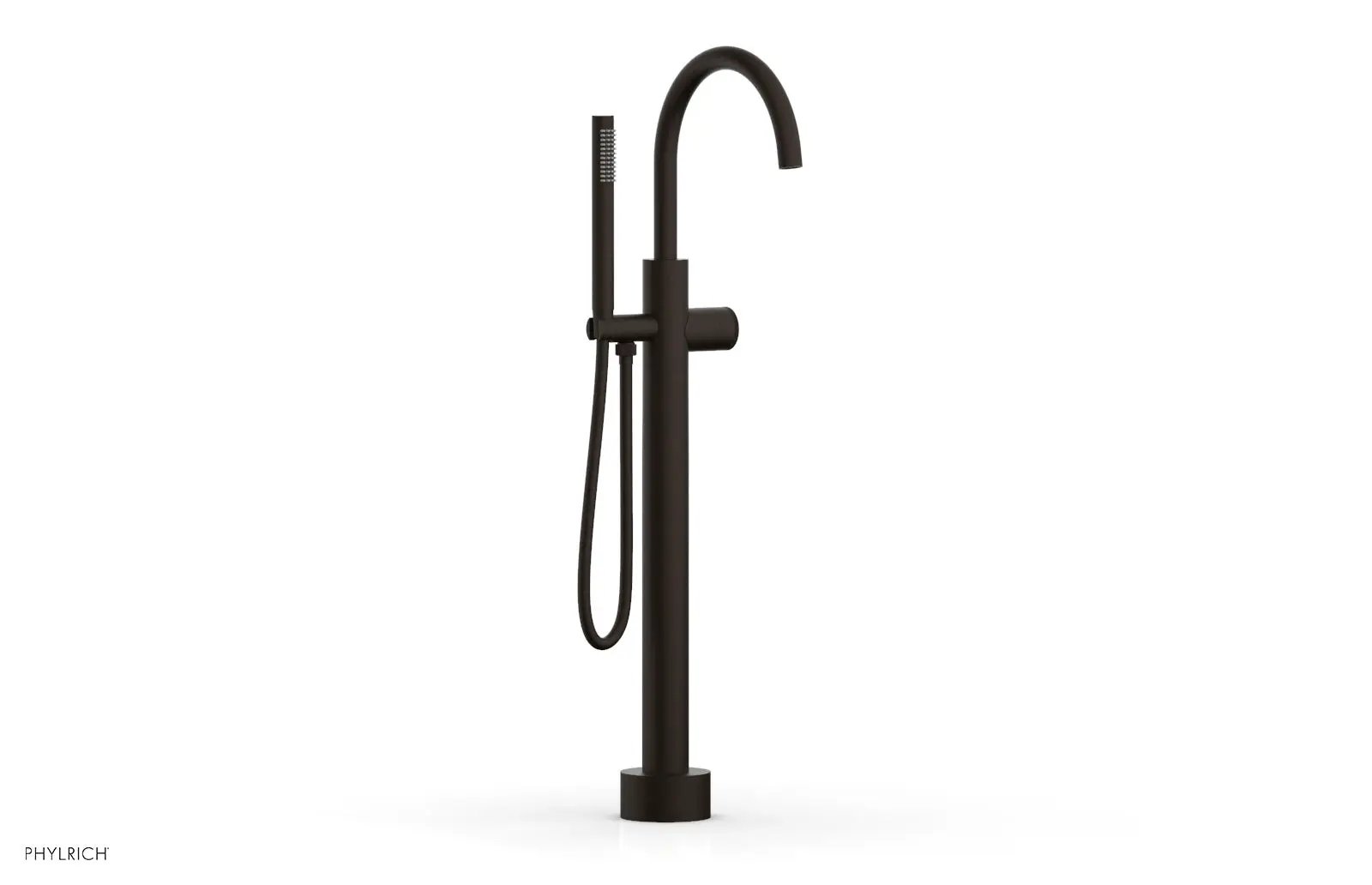 Phylrich BASIC II Low Floor Mount Tub Filler - Knurled Handle with Hand Shower by Phylrich