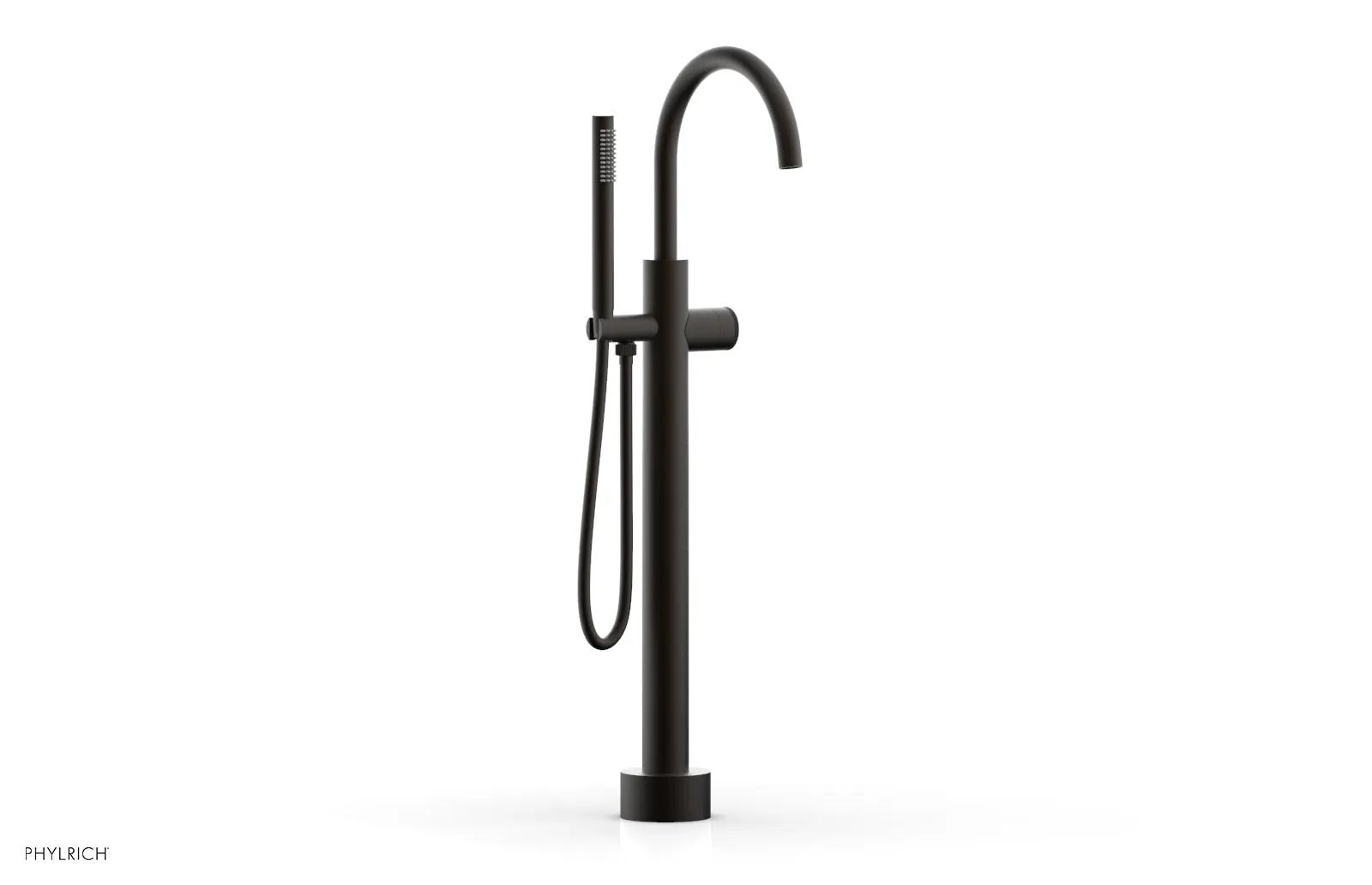 Phylrich BASIC II Low Floor Mount Tub Filler - Knurled Handle with Hand Shower by Phylrich