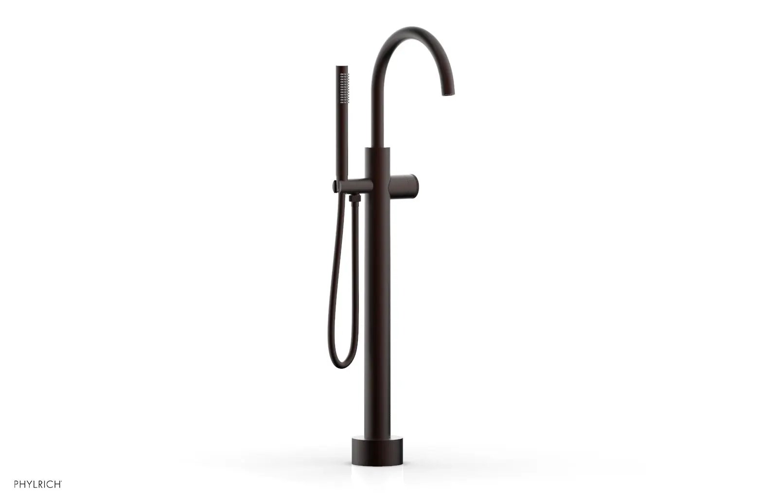 Phylrich BASIC II Low Floor Mount Tub Filler - Knurled Handle with Hand Shower by Phylrich