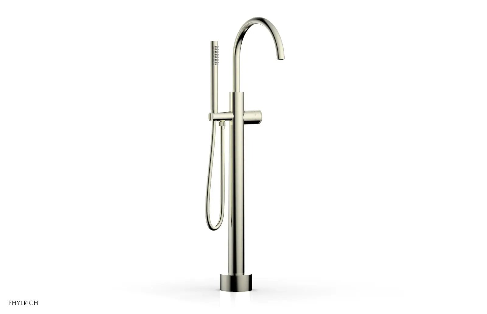 Phylrich BASIC II Low Floor Mount Tub Filler - Knurled Handle with Hand Shower by Phylrich