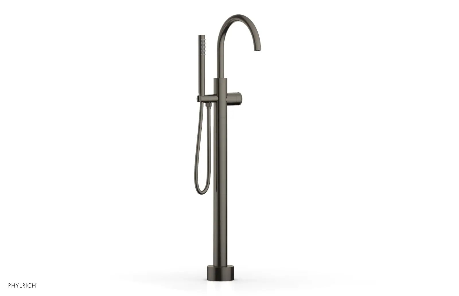 Phylrich BASIC II Tall Floor Mount Tub Filler - Knurled Handle with Hand Shower by Phylrich
