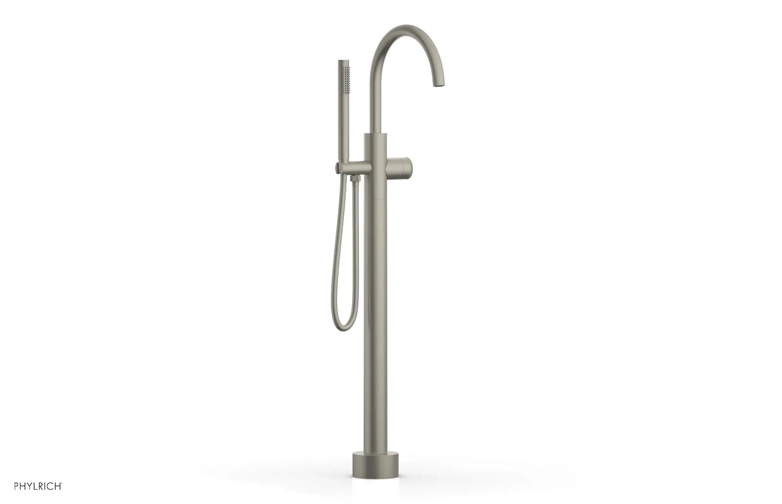 Phylrich BASIC II Tall Floor Mount Tub Filler - Knurled Handle with Hand Shower by Phylrich
