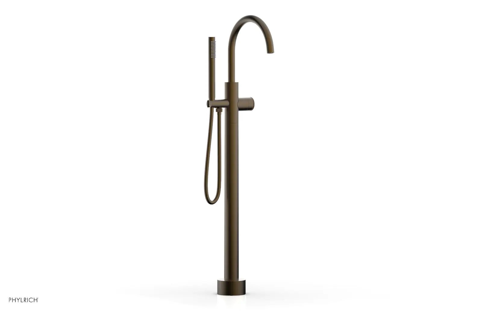 Phylrich BASIC II Tall Floor Mount Tub Filler - Knurled Handle with Hand Shower by Phylrich