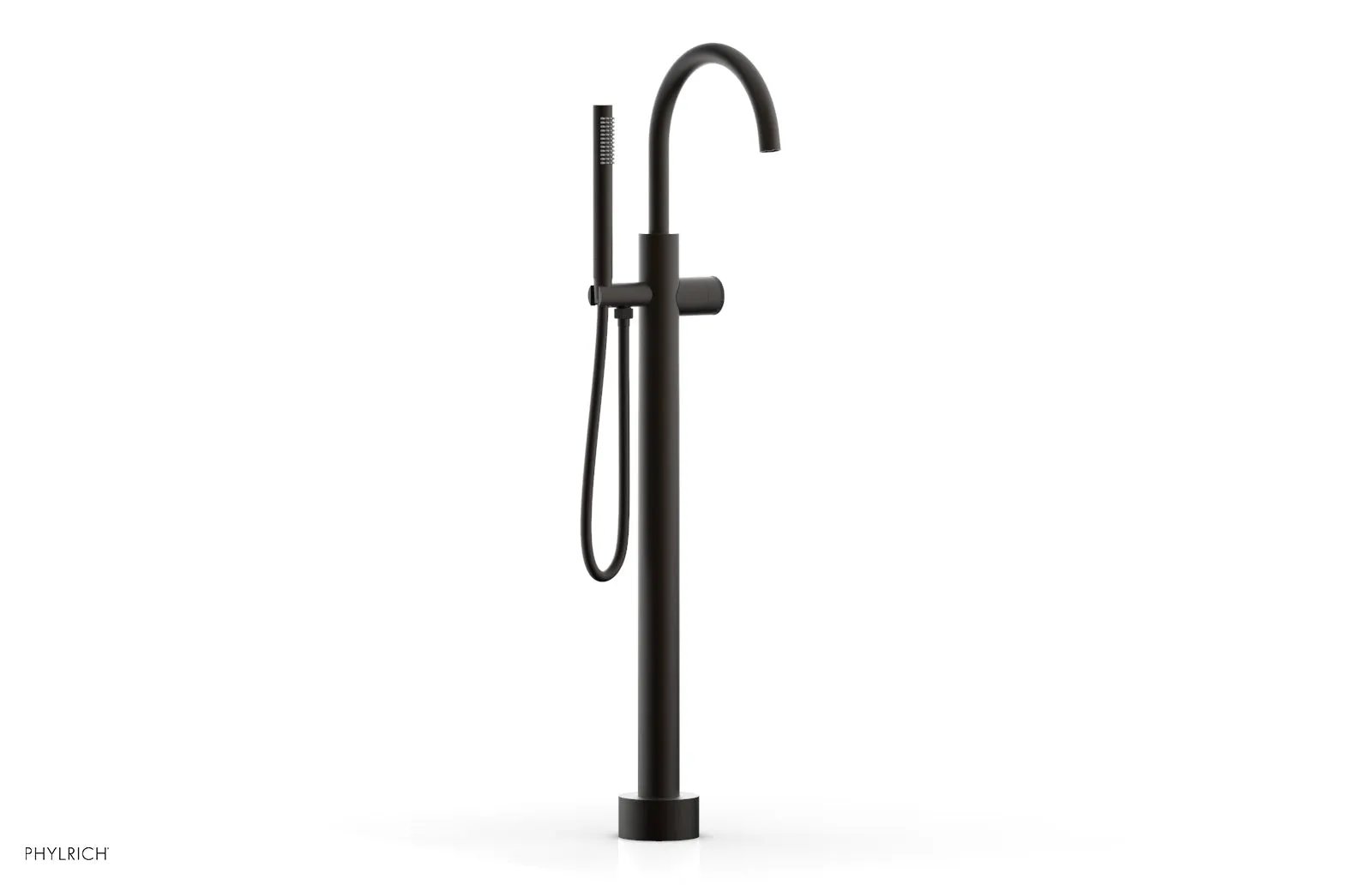 Phylrich BASIC II Tall Floor Mount Tub Filler - Knurled Handle with Hand Shower by Phylrich