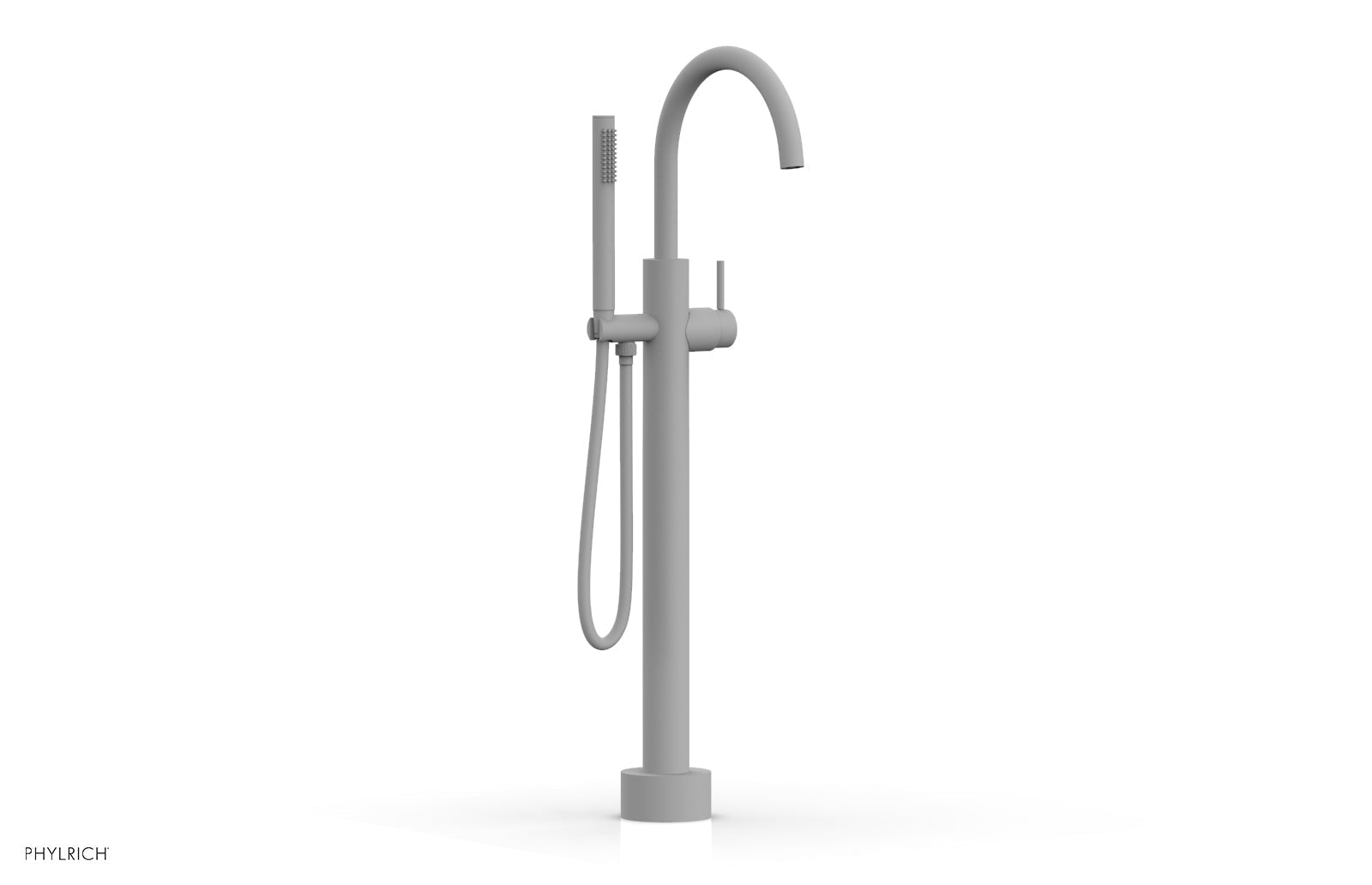 Phylrich BASIC II Low Floor Mount Tub Filler - Lever Handle with Hand Shower