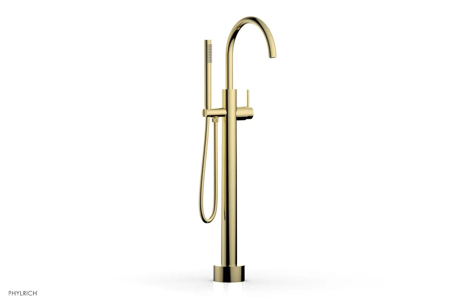Phylrich BASIC II Low Floor Mount Tub Filler - Lever Handle with Hand Shower by Phylrich