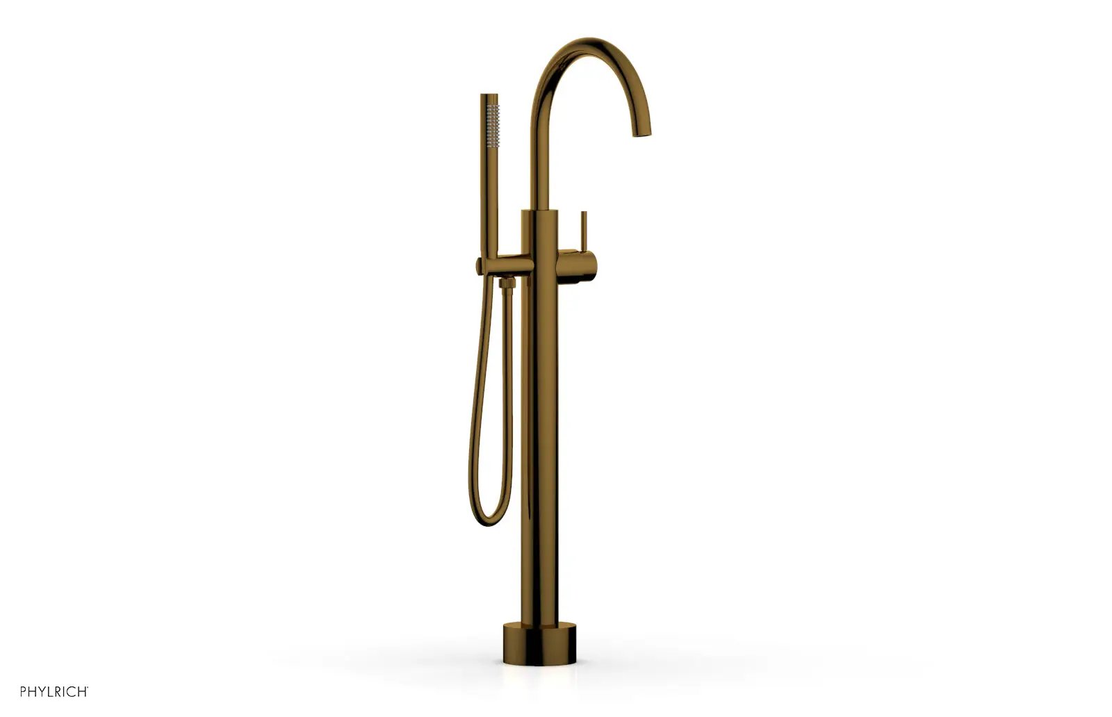 Phylrich BASIC II Low Floor Mount Tub Filler - Lever Handle with Hand Shower by Phylrich