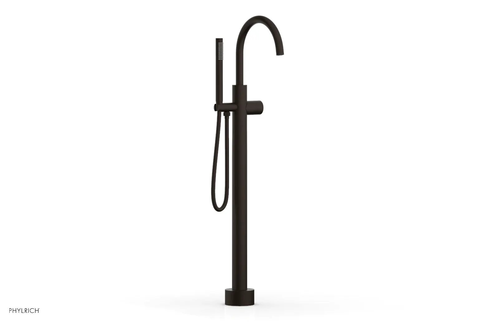 Phylrich BASIC II Tall Floor Mount Tub Filler - Smooth Handle with Hand Shower by Phylrich