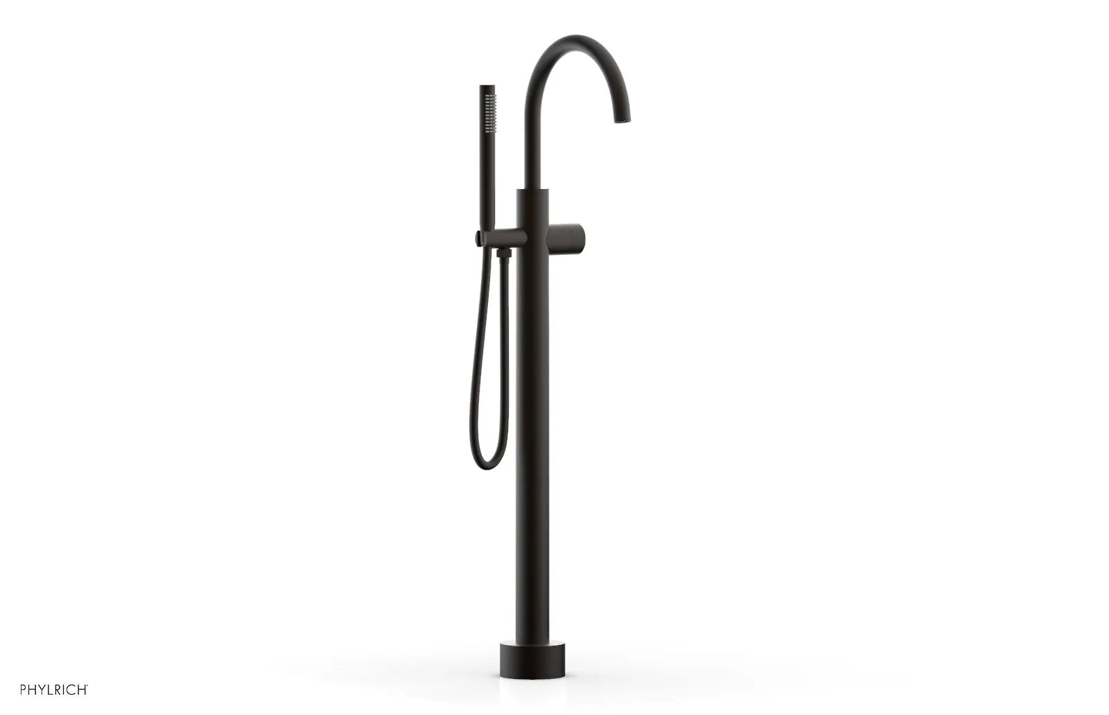 Phylrich BASIC II Tall Floor Mount Tub Filler - Smooth Handle with Hand Shower by Phylrich