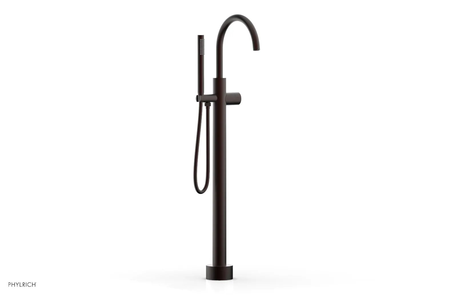 Phylrich BASIC II Tall Floor Mount Tub Filler - Smooth Handle with Hand Shower by Phylrich