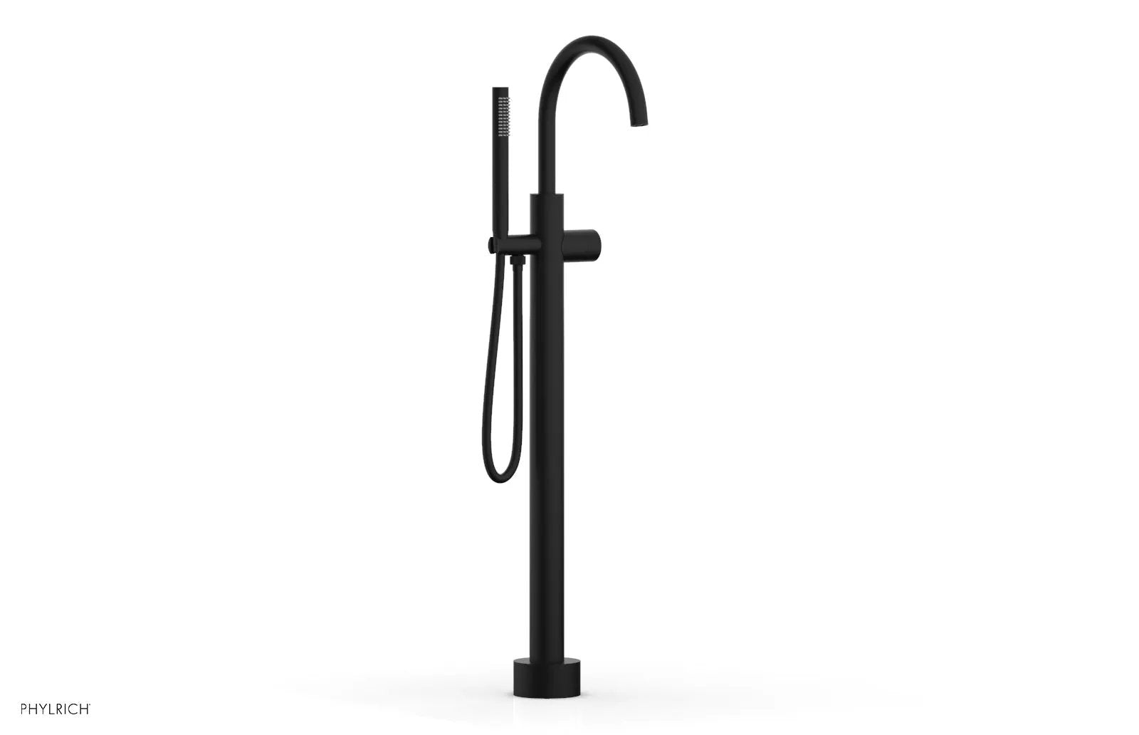 Phylrich BASIC II Tall Floor Mount Tub Filler - Smooth Handle with Hand Shower by Phylrich