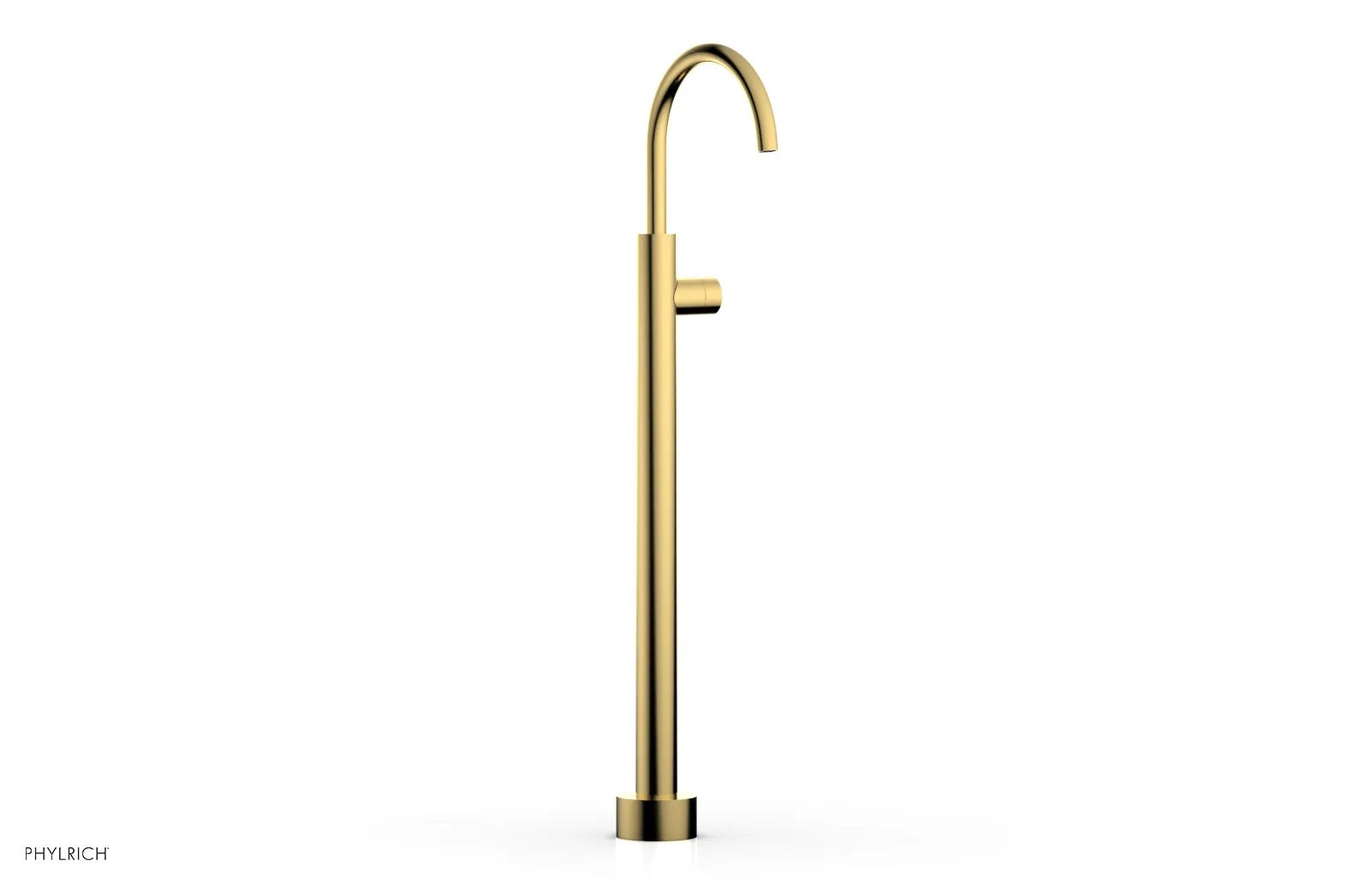 Phylrich BASIC II Tall Floor Mount Tub Filler - Smooth Handle by Phylrich
