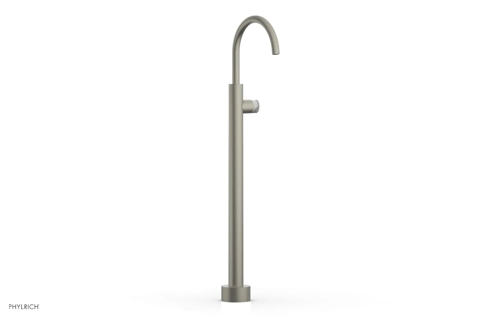 Phylrich BASIC II Tall Floor Mount Tub Filler - Marble Handle by Phylrich