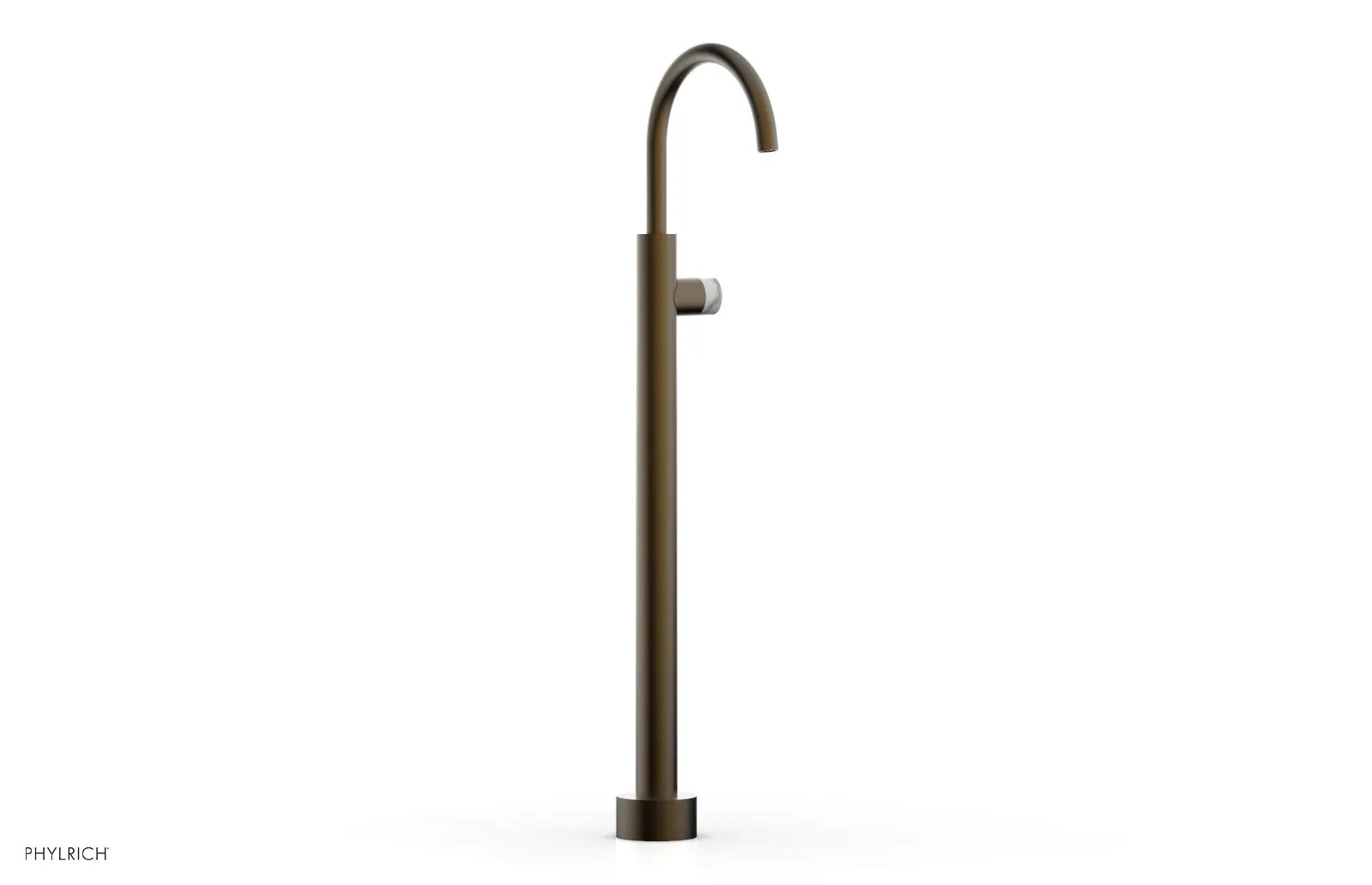 Phylrich BASIC II Tall Floor Mount Tub Filler - Marble Handle by Phylrich