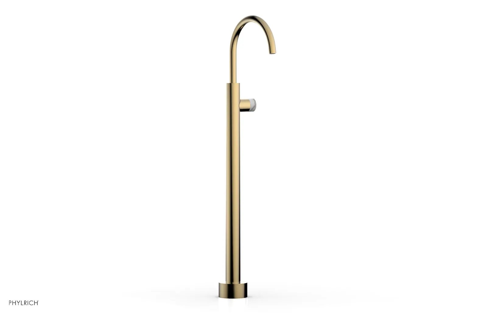 Phylrich BASIC II Tall Floor Mount Tub Filler - Marble Handle by Phylrich