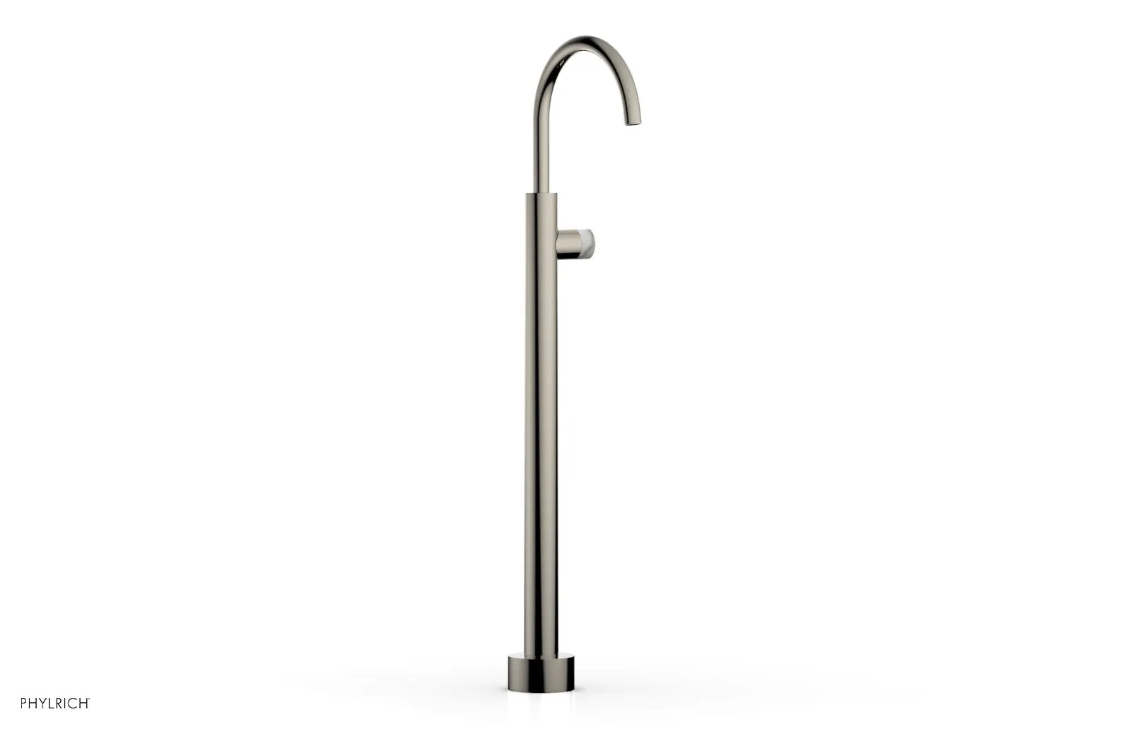 Phylrich BASIC II Tall Floor Mount Tub Filler - Marble Handle by Phylrich