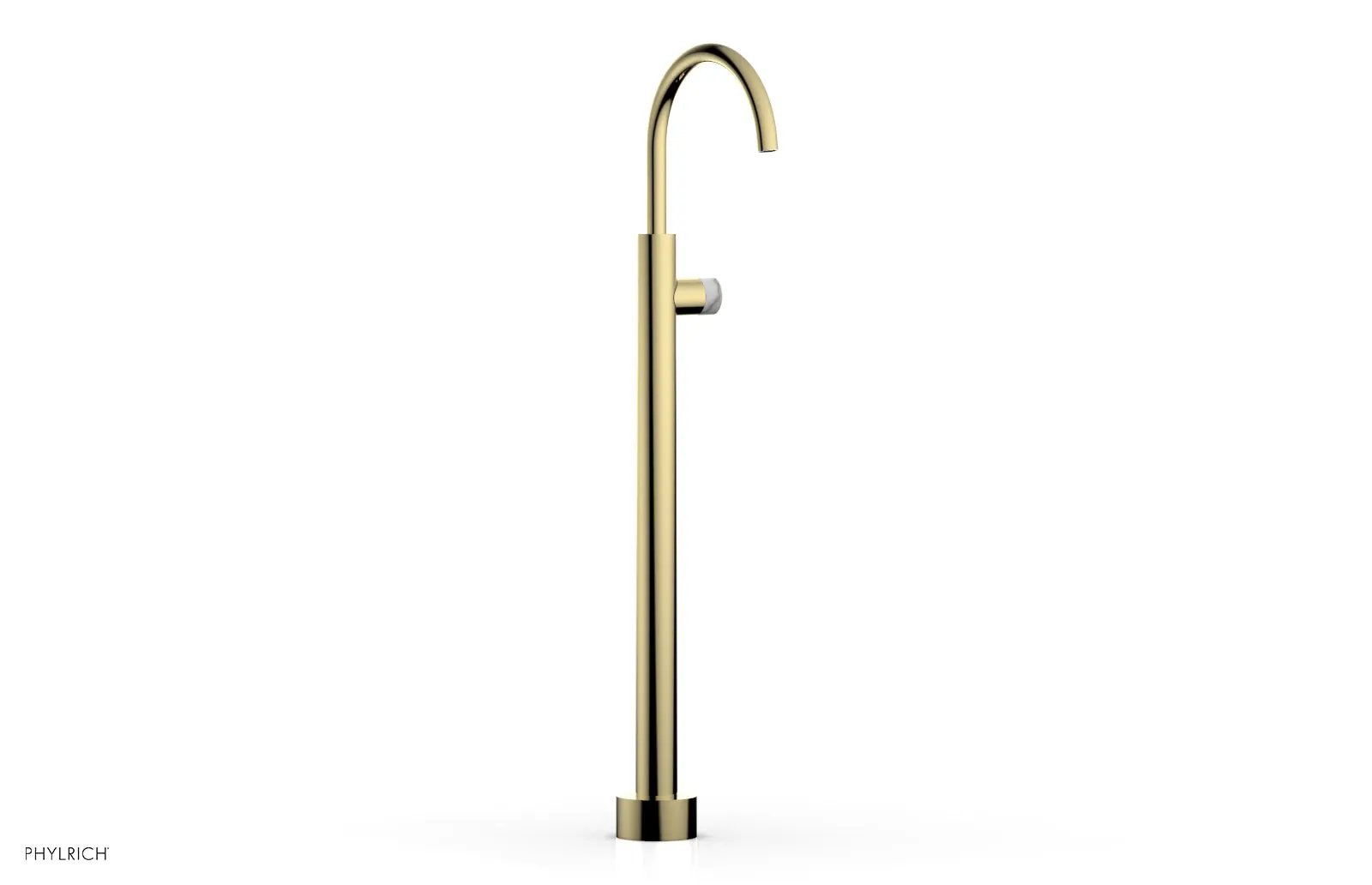 Phylrich BASIC II Tall Floor Mount Tub Filler - Marble Handle by Phylrich