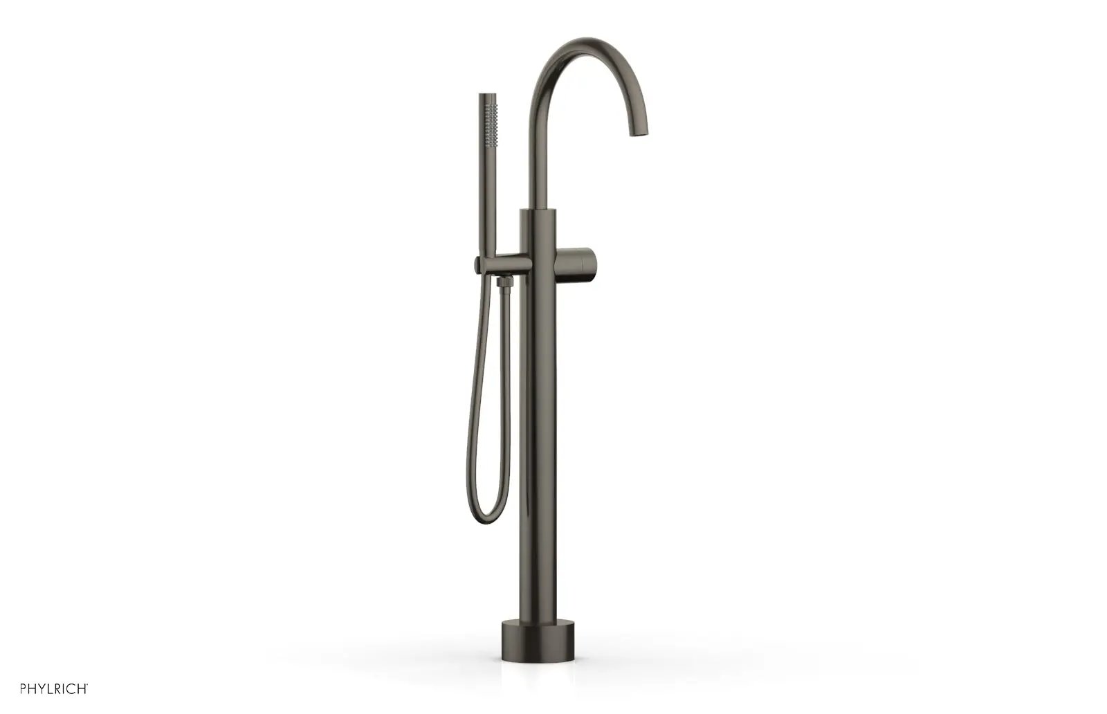 Phylrich BASIC II Low Floor Mount Tub Filler - Smooth Handle with Hand Shower by Phylrich