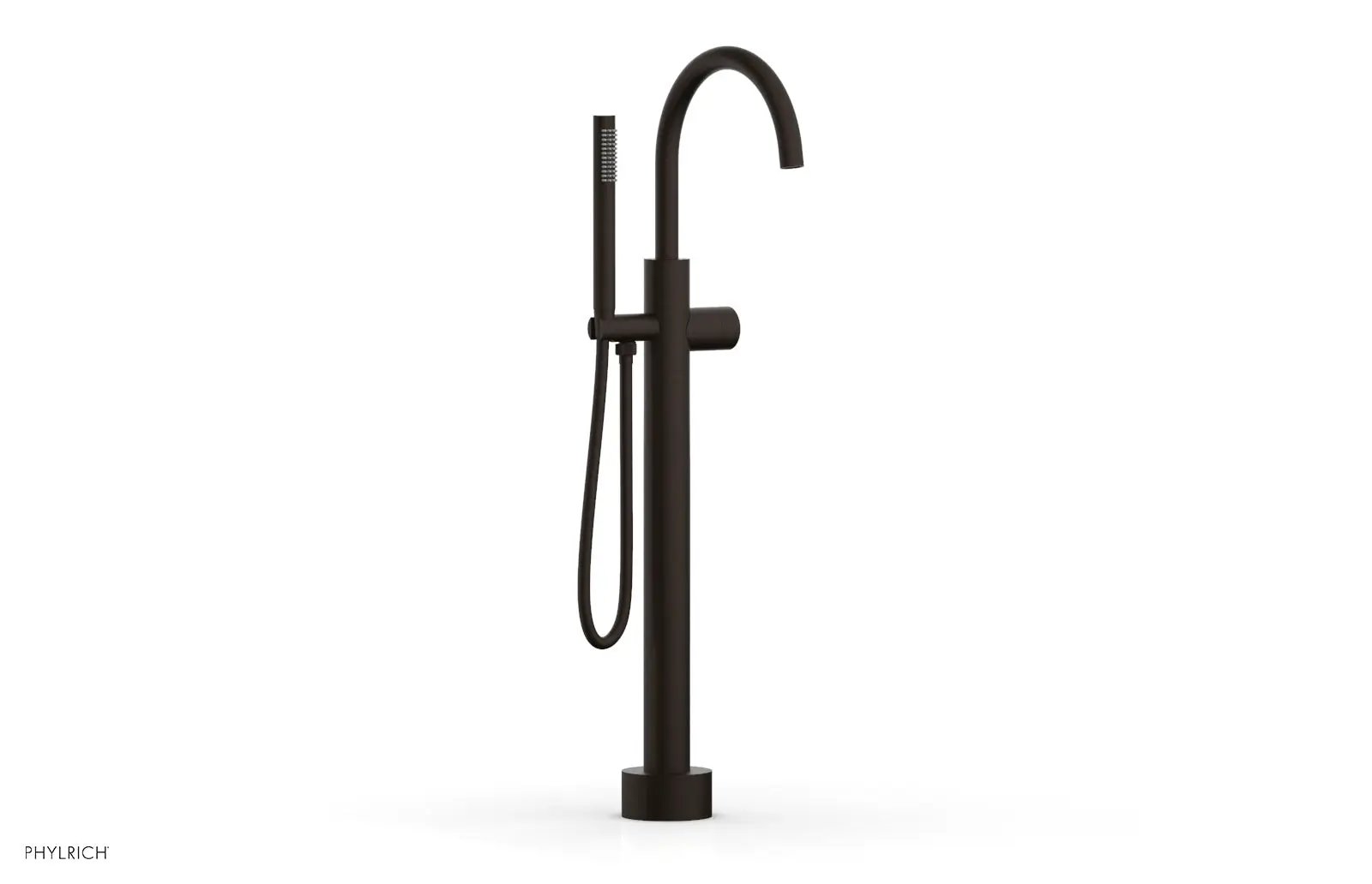 Phylrich BASIC II Low Floor Mount Tub Filler - Smooth Handle with Hand Shower by Phylrich