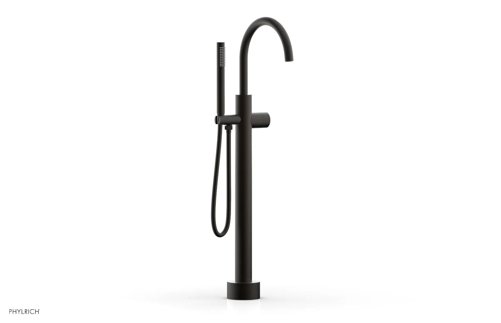 Phylrich BASIC II Low Floor Mount Tub Filler - Smooth Handle with Hand Shower by Phylrich