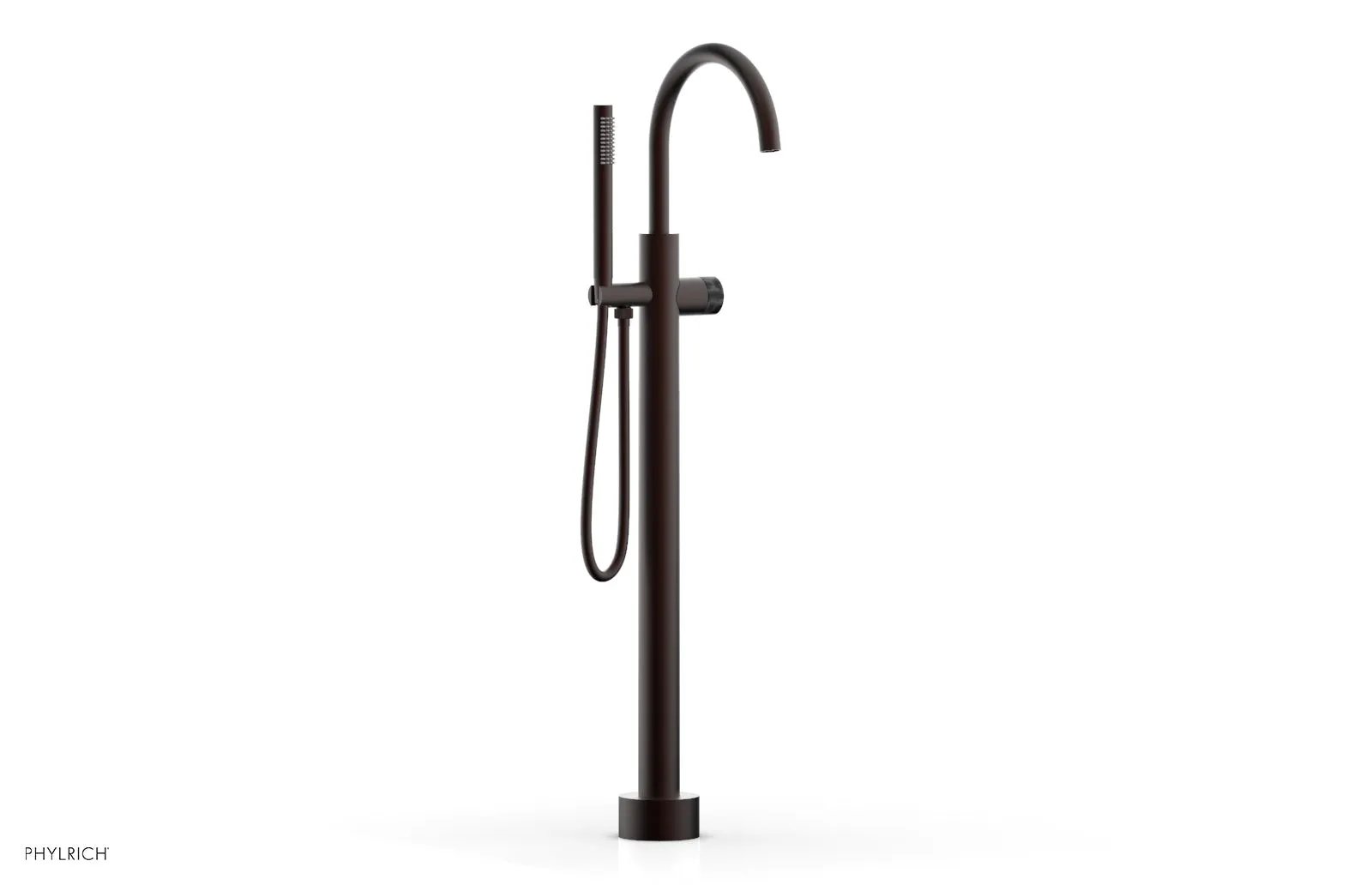 Phylrich BASIC II Tall Floor Mount Tub Filler - Marble Handle with Hand Shower by Phylrich