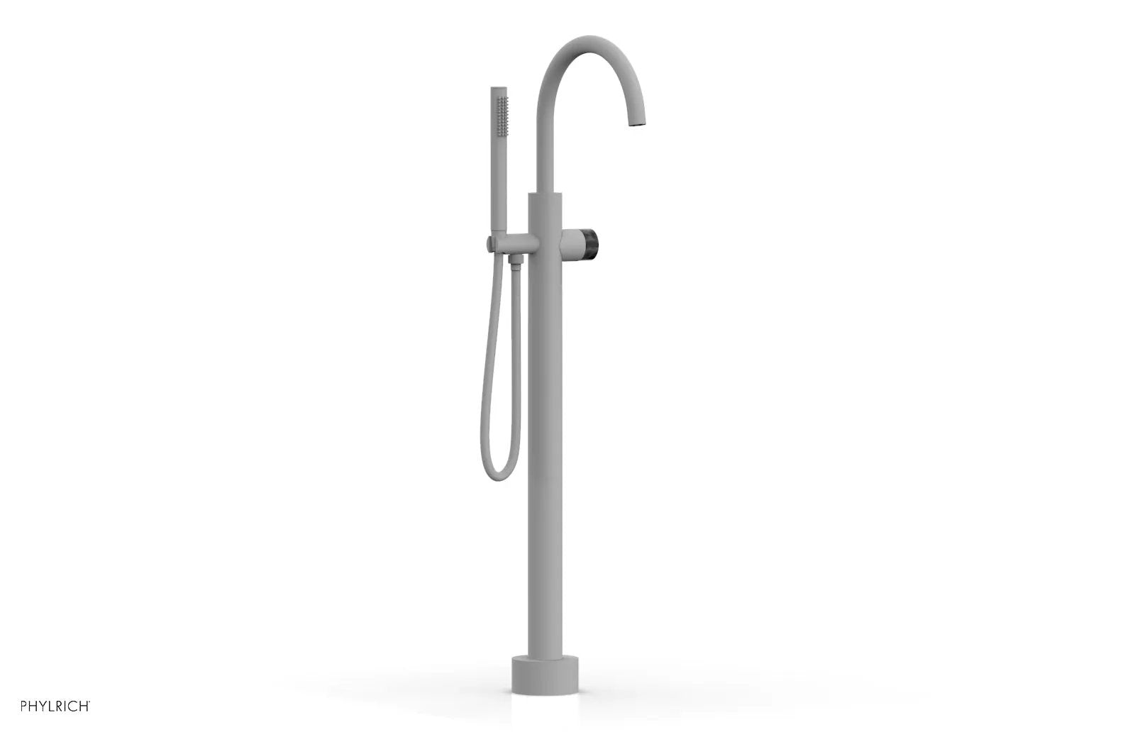 Phylrich BASIC II Tall Floor Mount Tub Filler - Marble Handle with Hand Shower by Phylrich