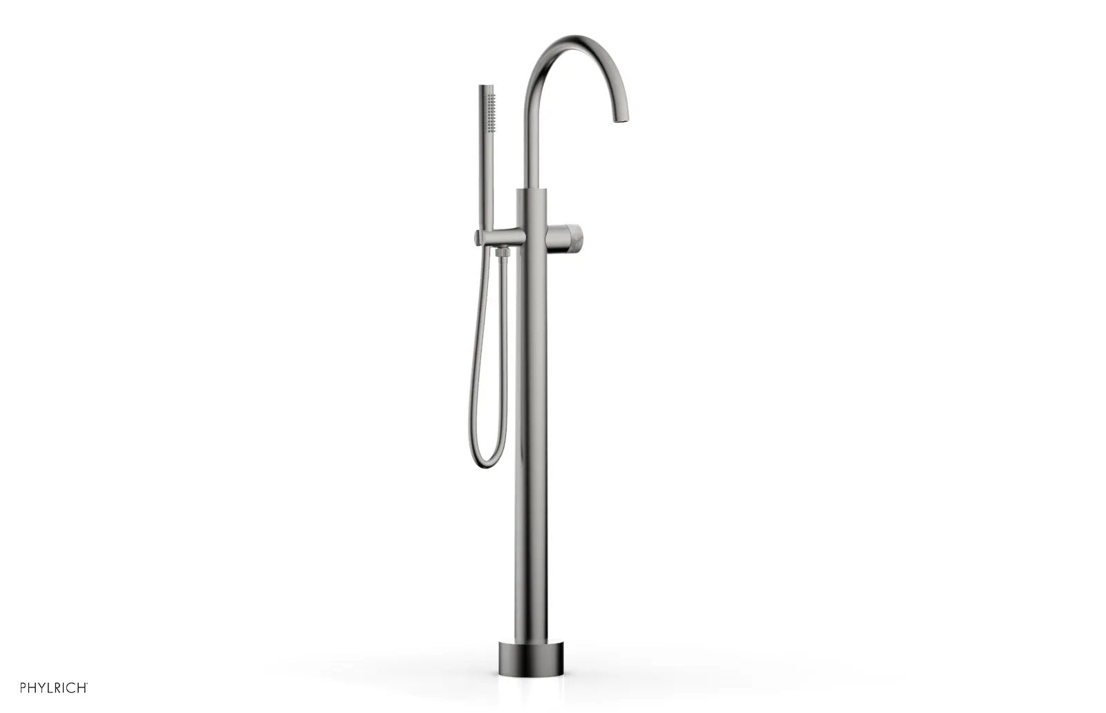 Phylrich BASIC II Tall Floor Mount Tub Filler - Marble Handle with Hand Shower by Phylrich