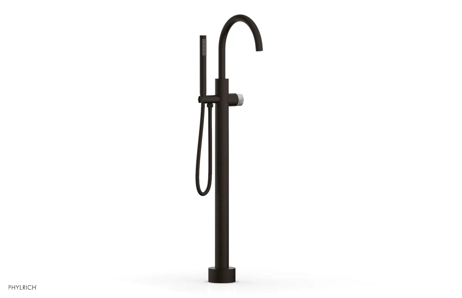 Phylrich BASIC II Tall Floor Mount Tub Filler - Marble Handle with Hand Shower by Phylrich