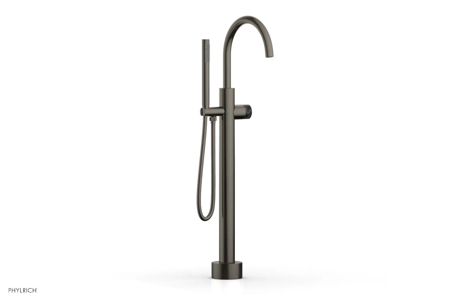 Phylrich BASIC II Low Floor Mount Tub Filler - Marble Handle with Hand Shower by Phylrich