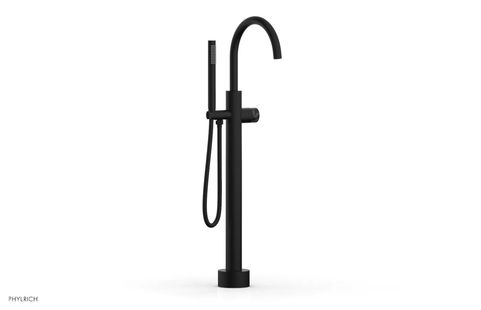 Phylrich BASIC II Low Floor Mount Tub Filler - Marble Handle with Hand Shower by Phylrich