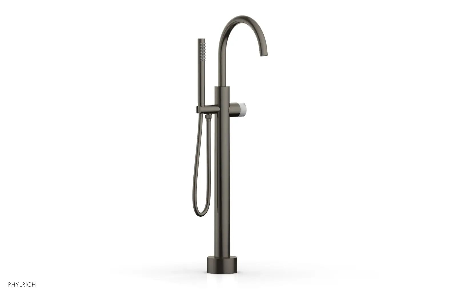 Phylrich BASIC II Low Floor Mount Tub Filler - Marble Handle with Hand Shower by Phylrich