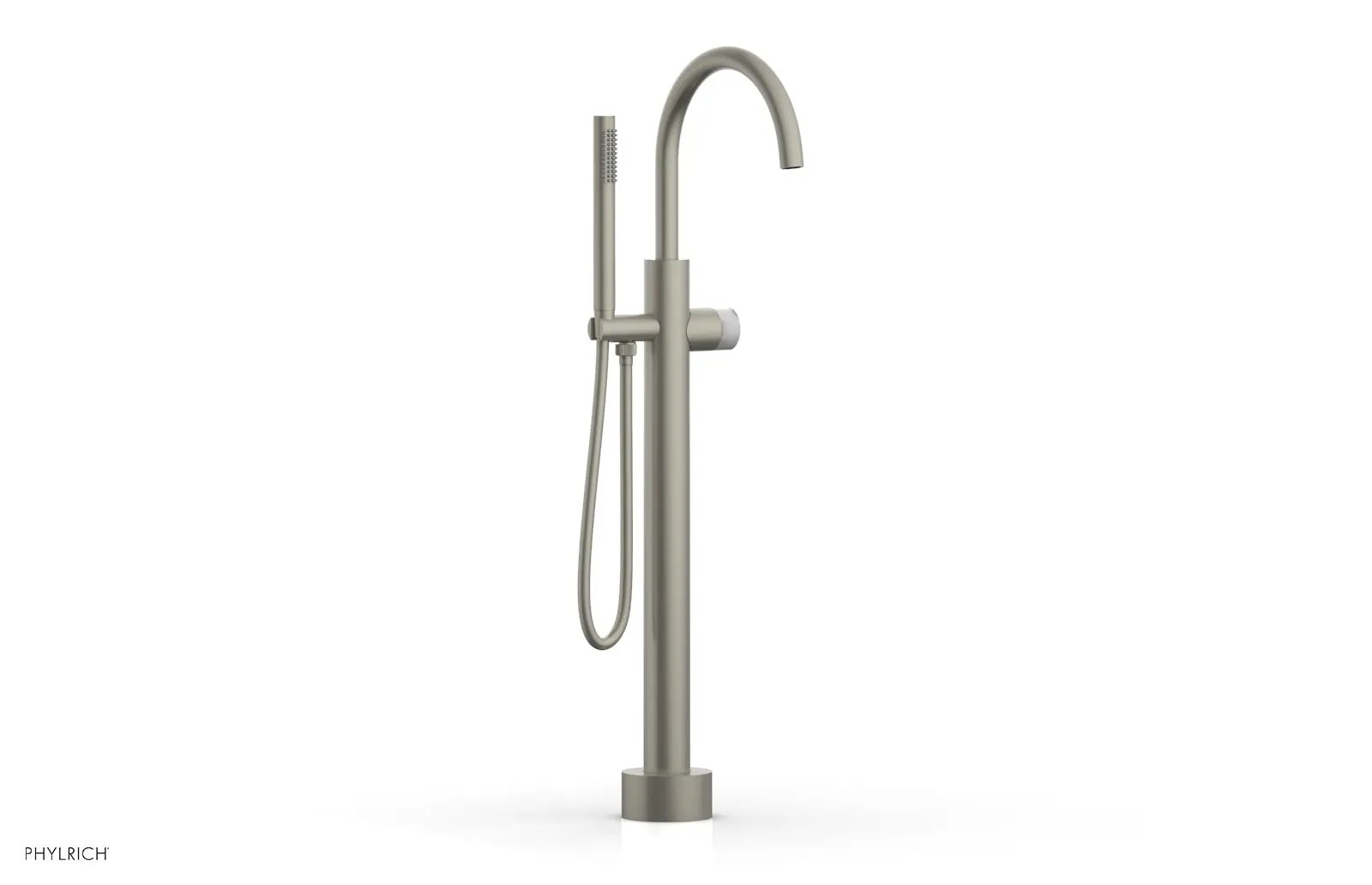 Phylrich BASIC II Low Floor Mount Tub Filler - Marble Handle with Hand Shower by Phylrich