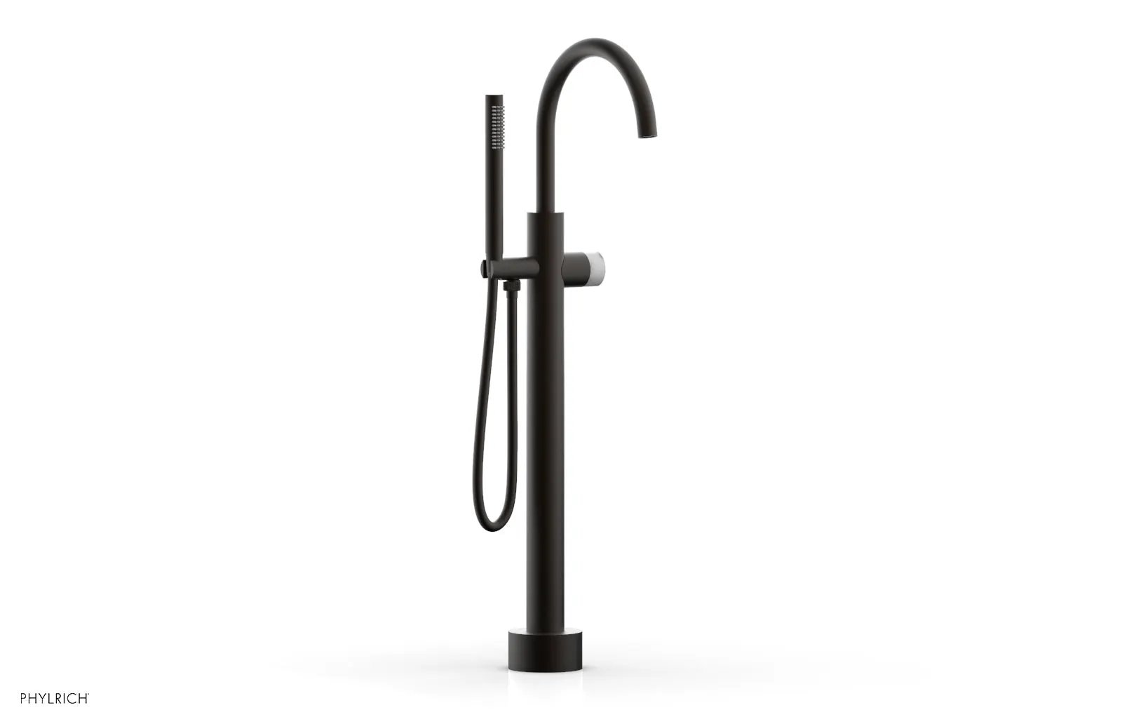 Phylrich BASIC II Low Floor Mount Tub Filler - Marble Handle with Hand Shower by Phylrich