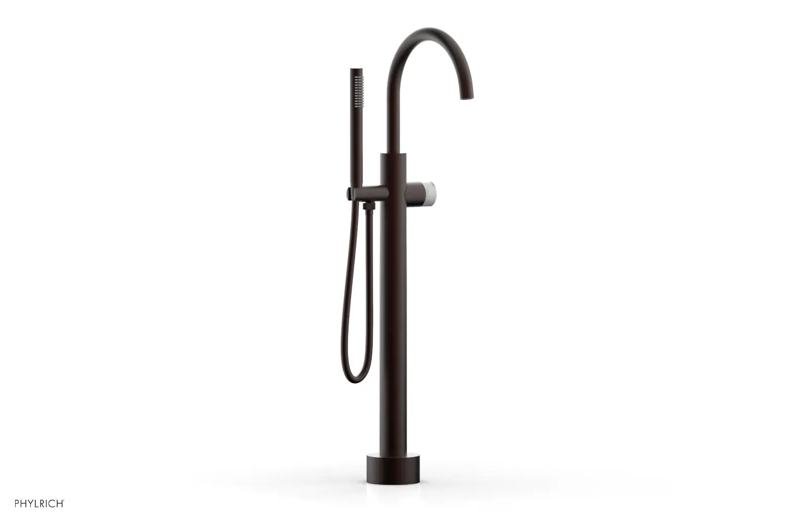 Phylrich BASIC II Low Floor Mount Tub Filler - Marble Handle with Hand Shower by Phylrich