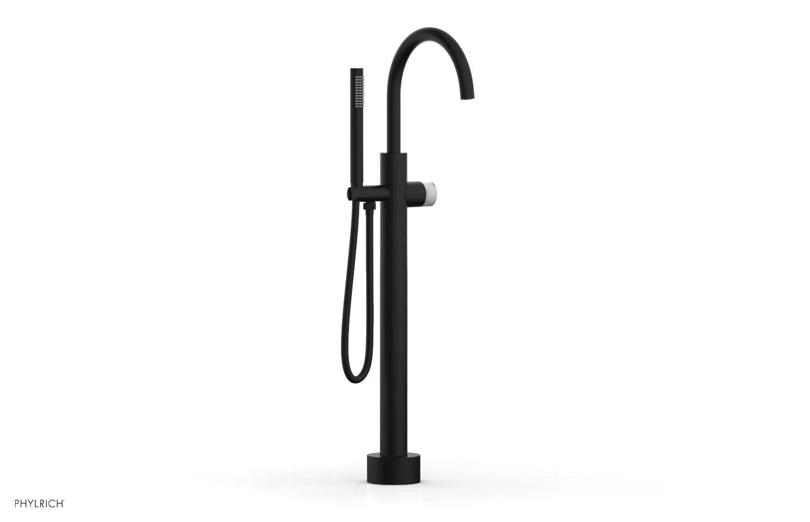 Phylrich BASIC II Low Floor Mount Tub Filler - Marble Handle with Hand Shower by Phylrich