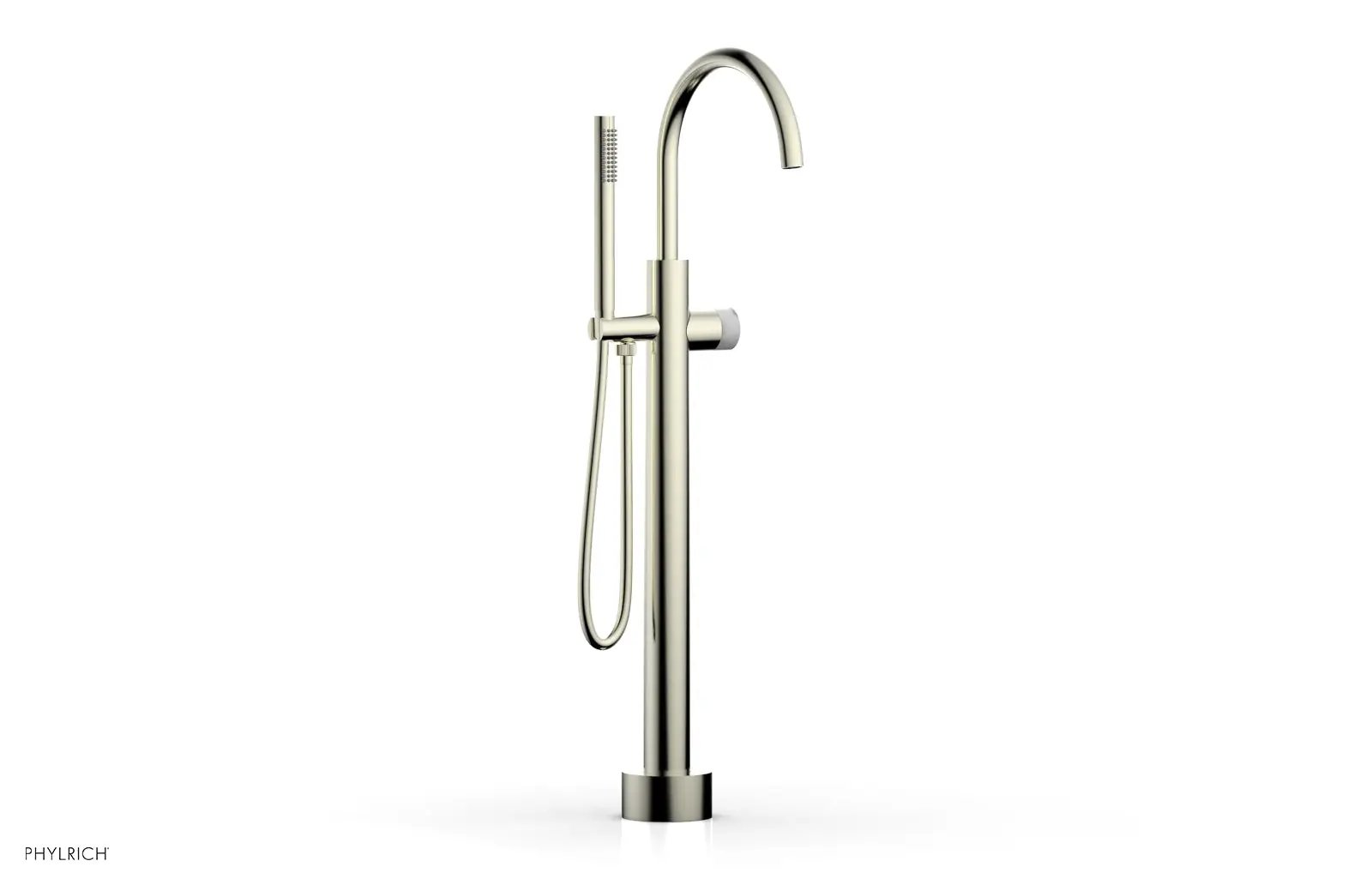Phylrich BASIC II Low Floor Mount Tub Filler - Marble Handle with Hand Shower by Phylrich