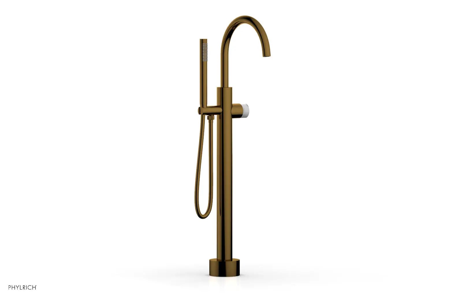 Phylrich BASIC II Low Floor Mount Tub Filler - Marble Handle with Hand Shower by Phylrich