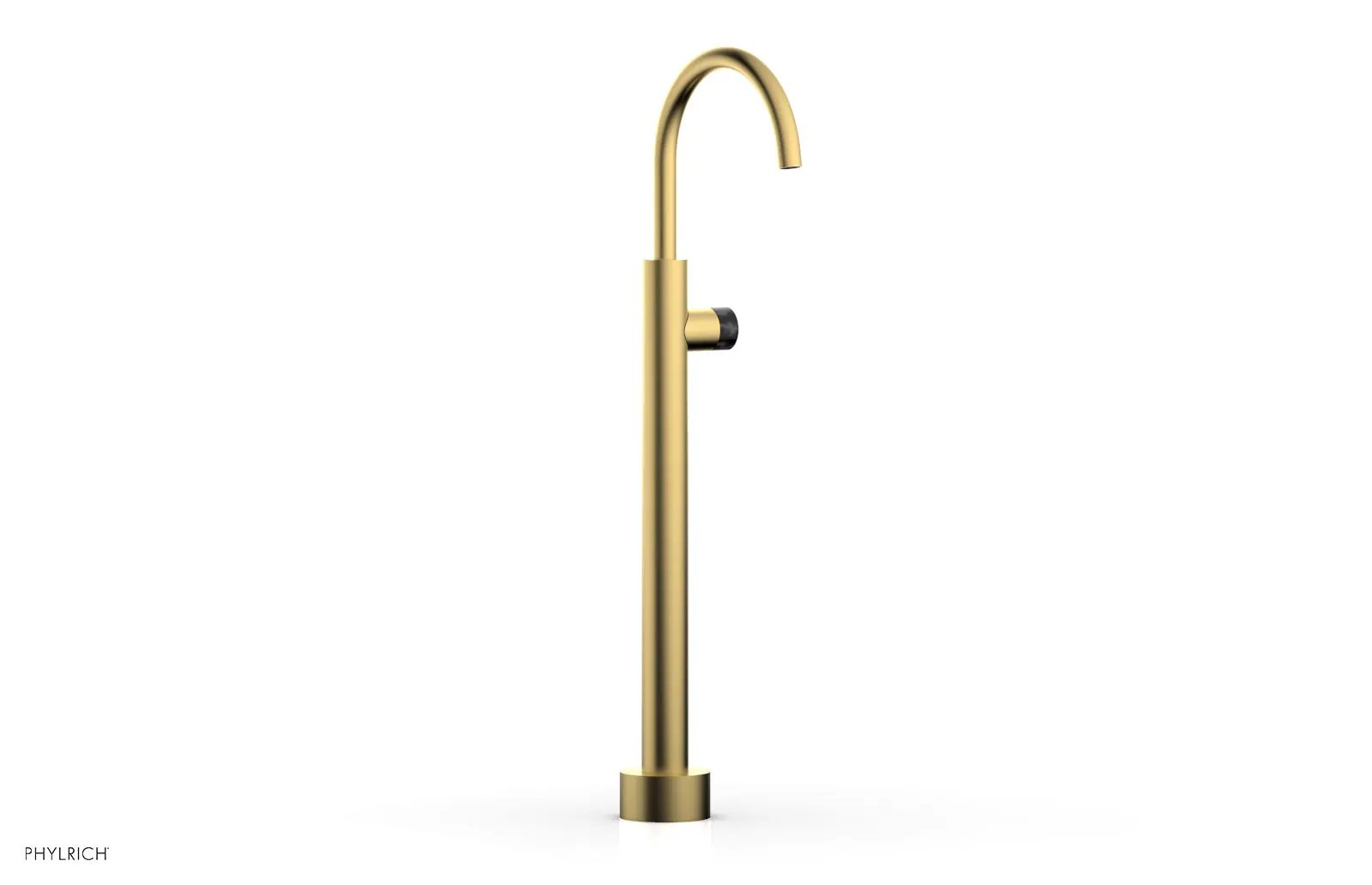 Phylrich BASIC II Low Floor Mount Tub Filler - Marble Handle by Phylrich
