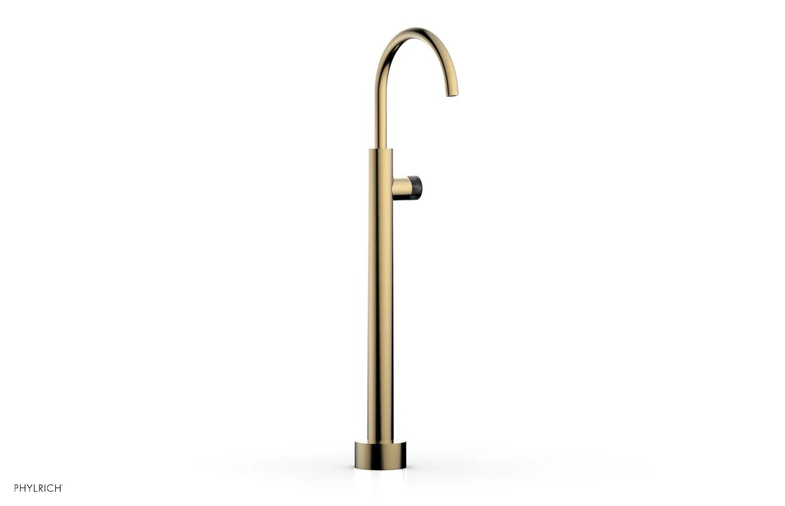 Phylrich BASIC II Low Floor Mount Tub Filler - Marble Handle by Phylrich