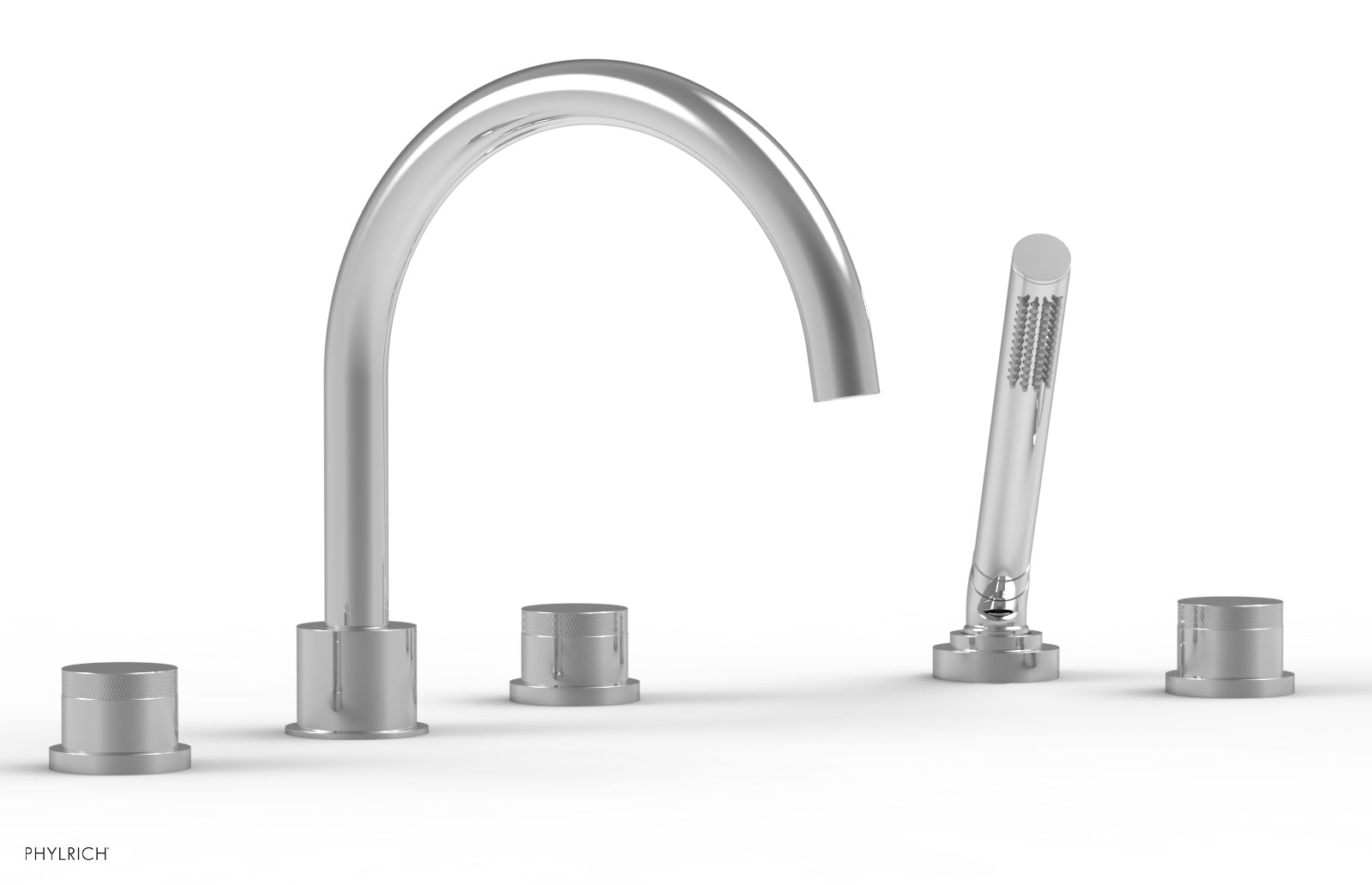 polished chrome deck tub set