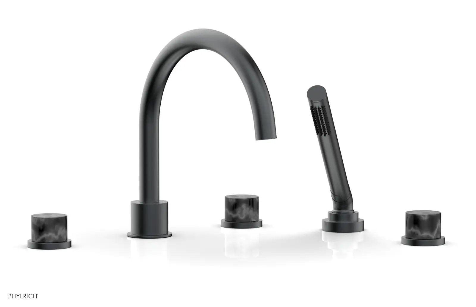 Phylrich BASIC II Deck Tub Set with Hand Shower - Black Marble by Phylrich