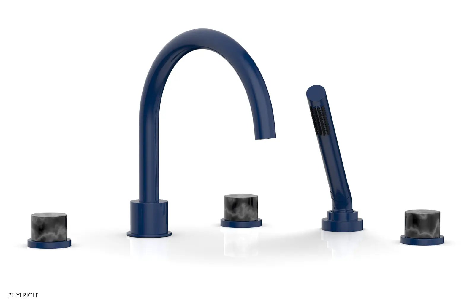 Phylrich BASIC II Deck Tub Set with Hand Shower - Black Marble by Phylrich