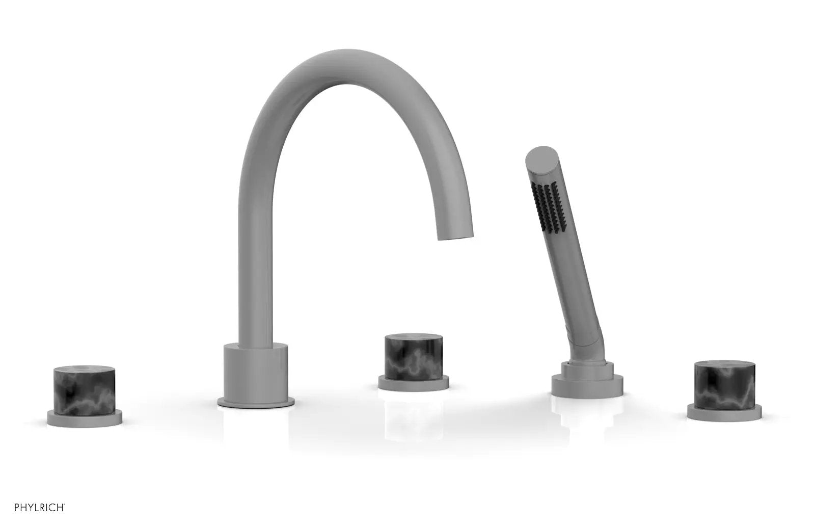 Phylrich BASIC II Deck Tub Set with Hand Shower - Black Marble by Phylrich