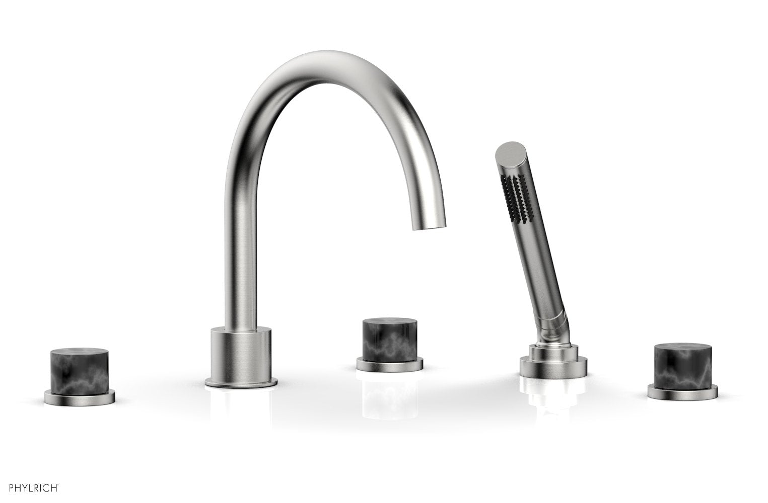 Phylrich BASIC II Deck Tub Set with Hand Shower - Black Marble