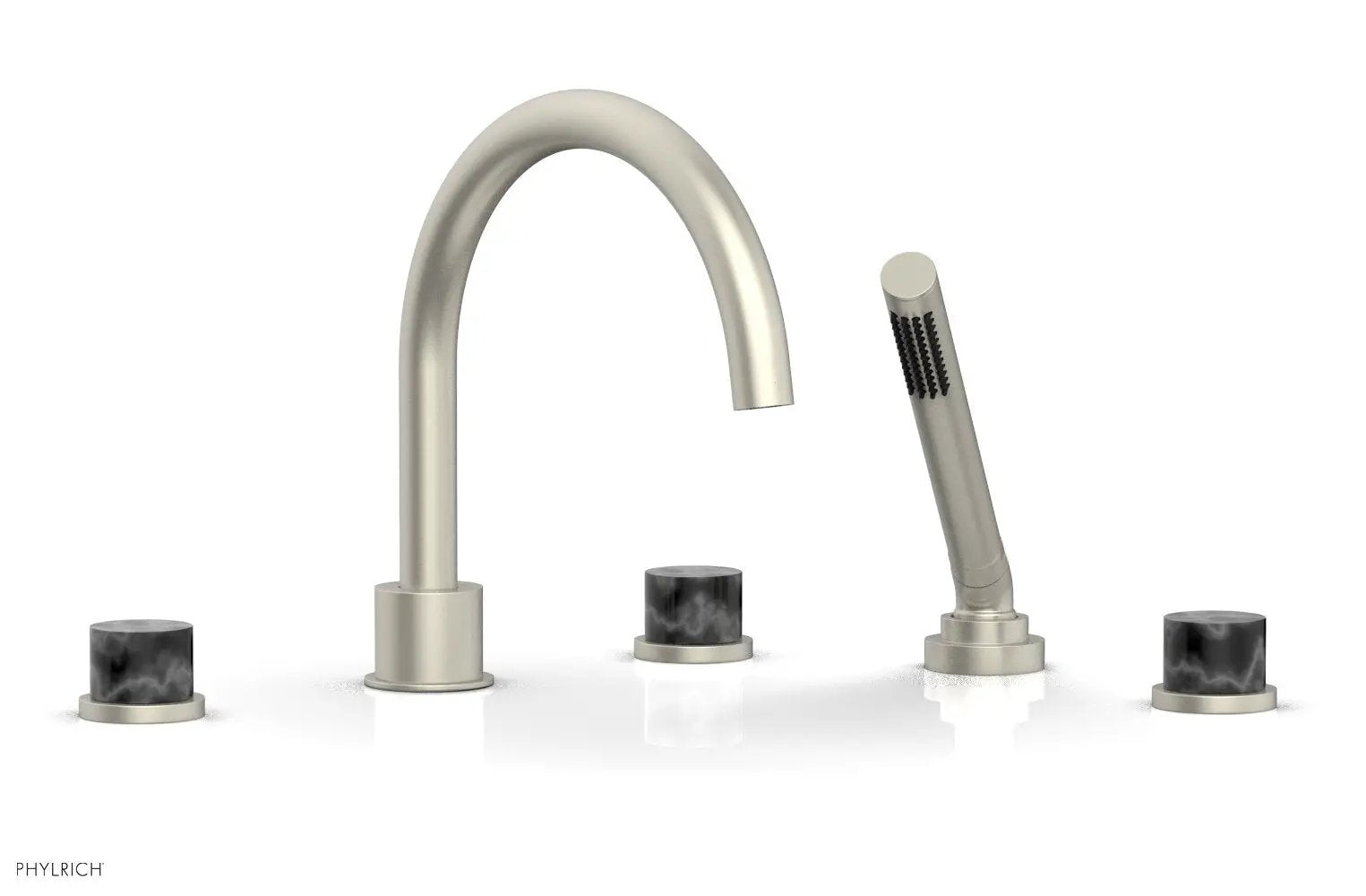 Phylrich BASIC II Deck Tub Set with Hand Shower - Black Marble by Phylrich