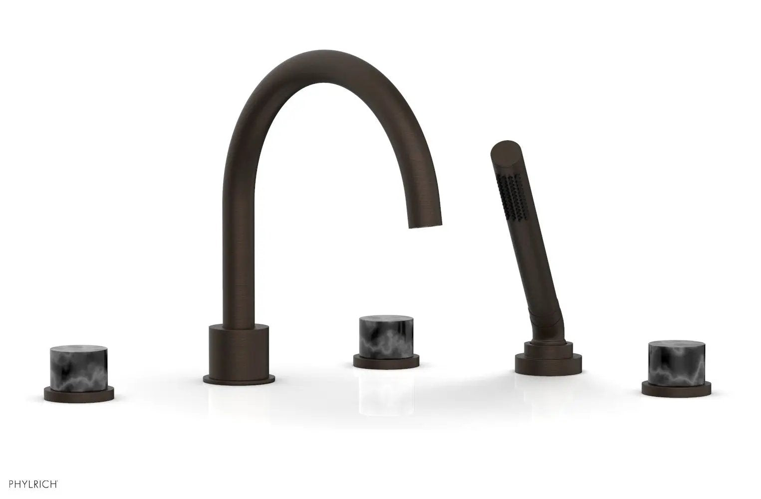 Phylrich BASIC II Deck Tub Set with Hand Shower - Black Marble by Phylrich