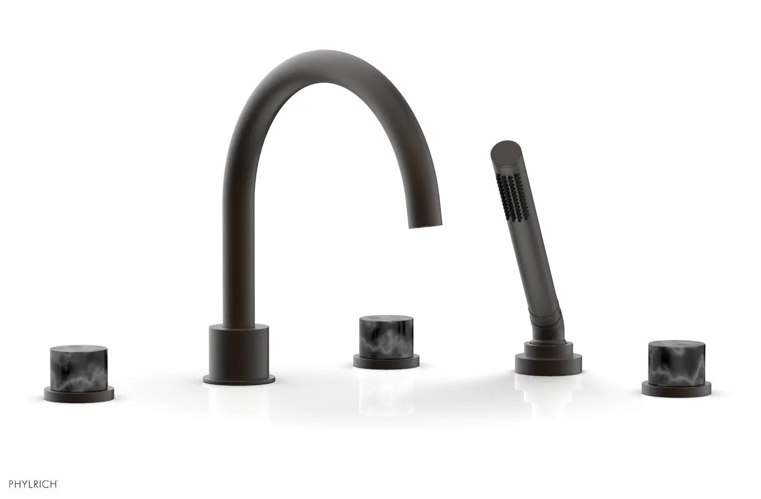 Phylrich BASIC II Deck Tub Set with Hand Shower - Black Marble by Phylrich