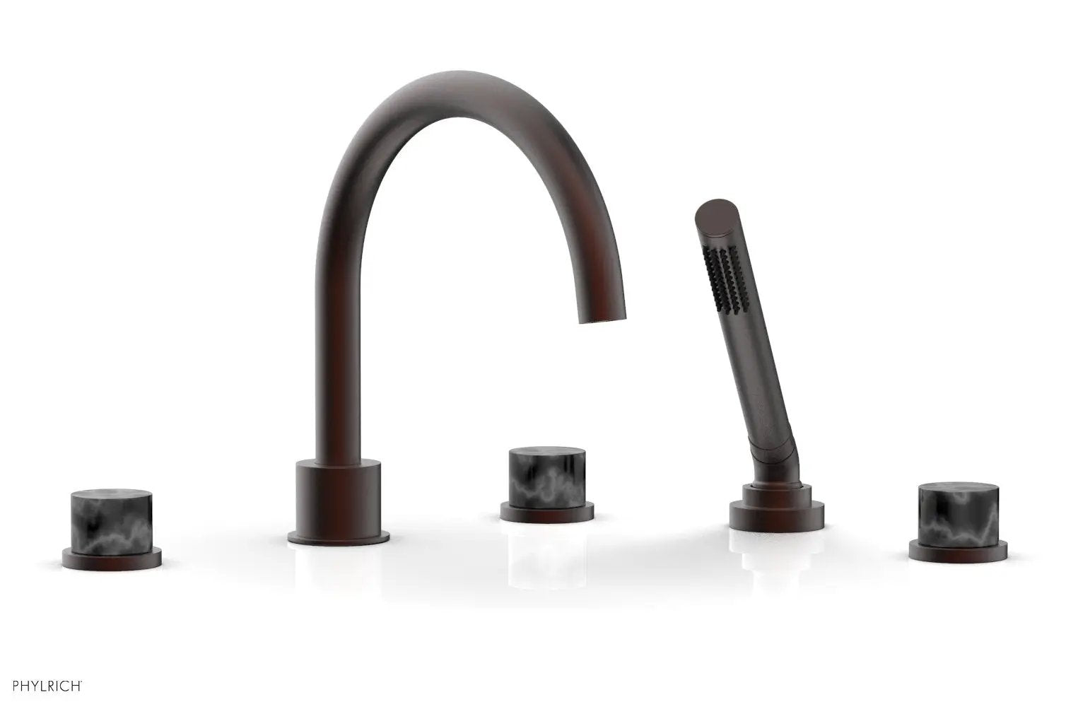 Phylrich BASIC II Deck Tub Set with Hand Shower - Black Marble by Phylrich