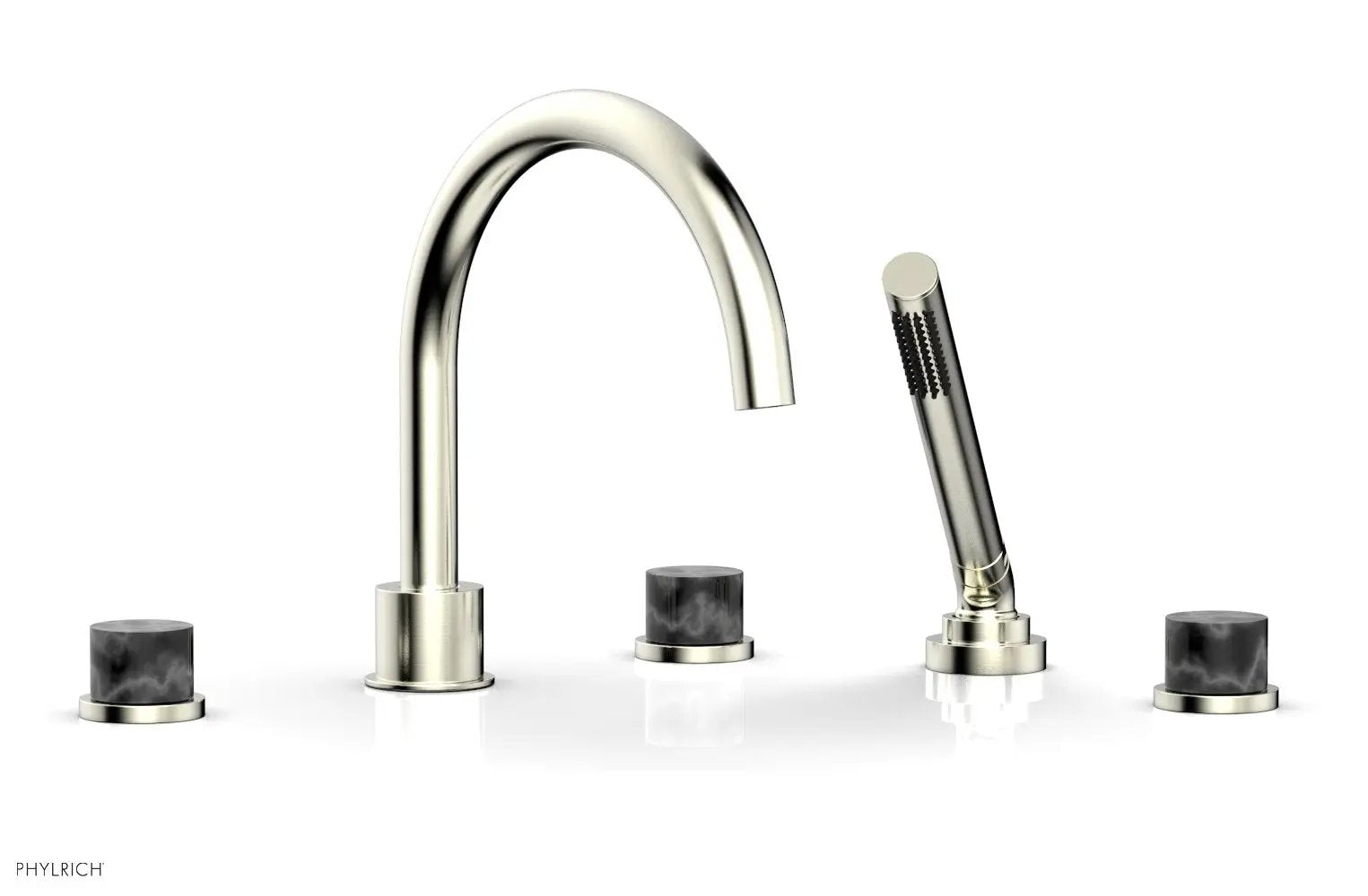 Phylrich BASIC II Deck Tub Set with Hand Shower - Black Marble by Phylrich