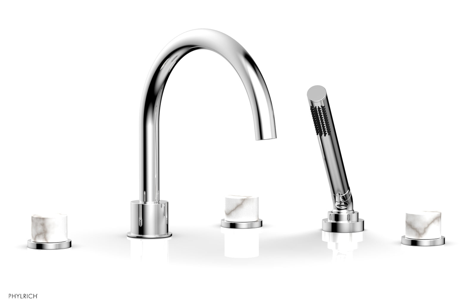 polished chrome deck tub set